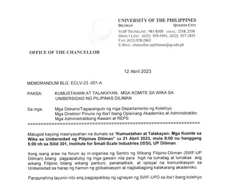 dorm.diliman|Memorandum No. LRS.